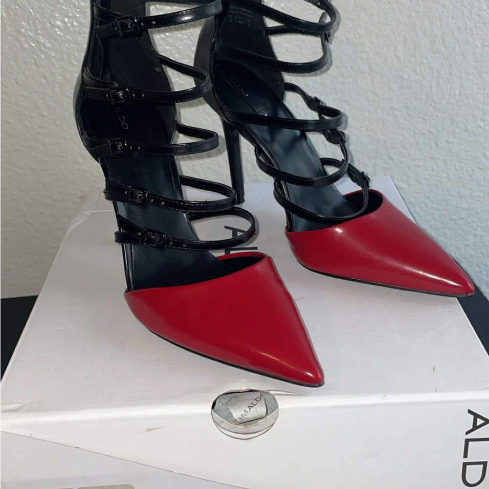 Aldo Black and Red Stiletto Heels
